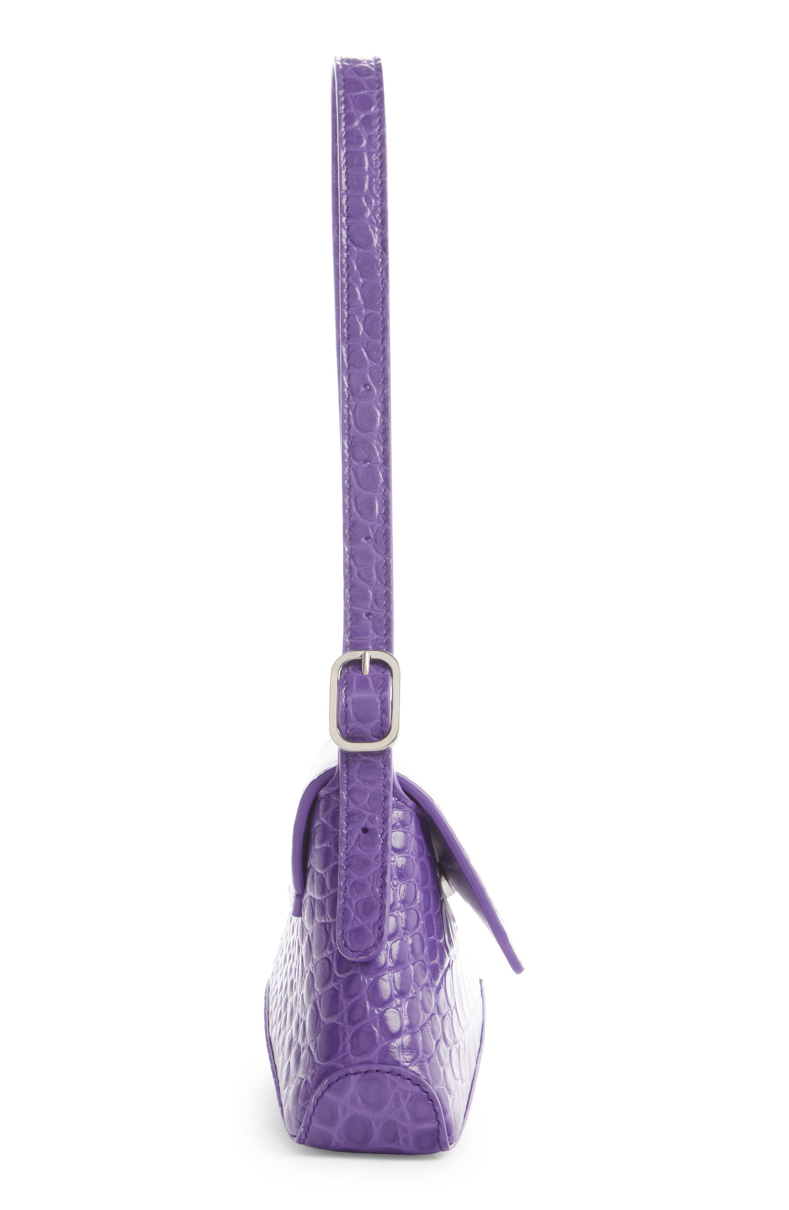 Balenciaga Small XX Street Croc Embossed Leather Shoulder Bag, Alternate, color, 