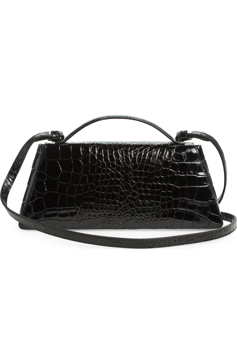Reformation Gia Croc Embossed Leather Shoulder Bag, Alternate, color,
