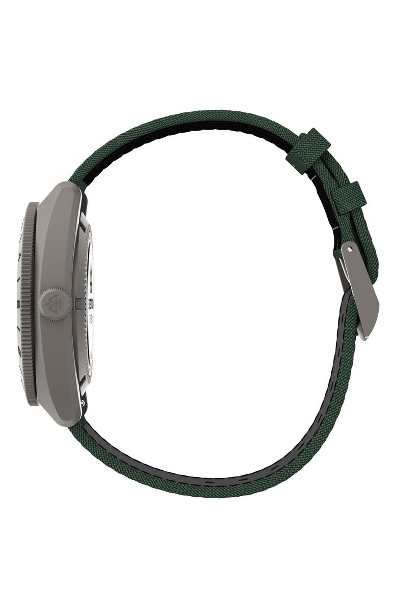 Timex<sup>®</sup> Expedition Pioneer Titanium GMT Automatic Webbing Strap Watch, 41mm, Alternate, color, Titanium