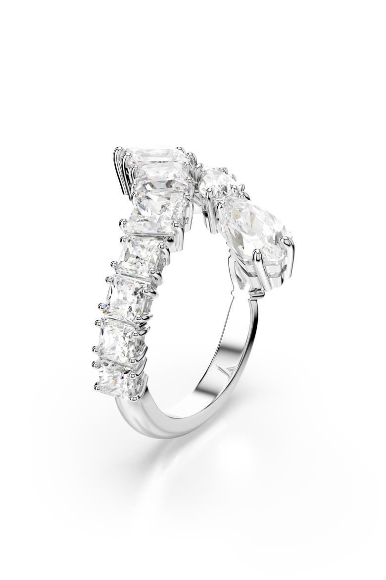 Matrix Bypass Ring, Alternate, color, SILVER/ WHITE