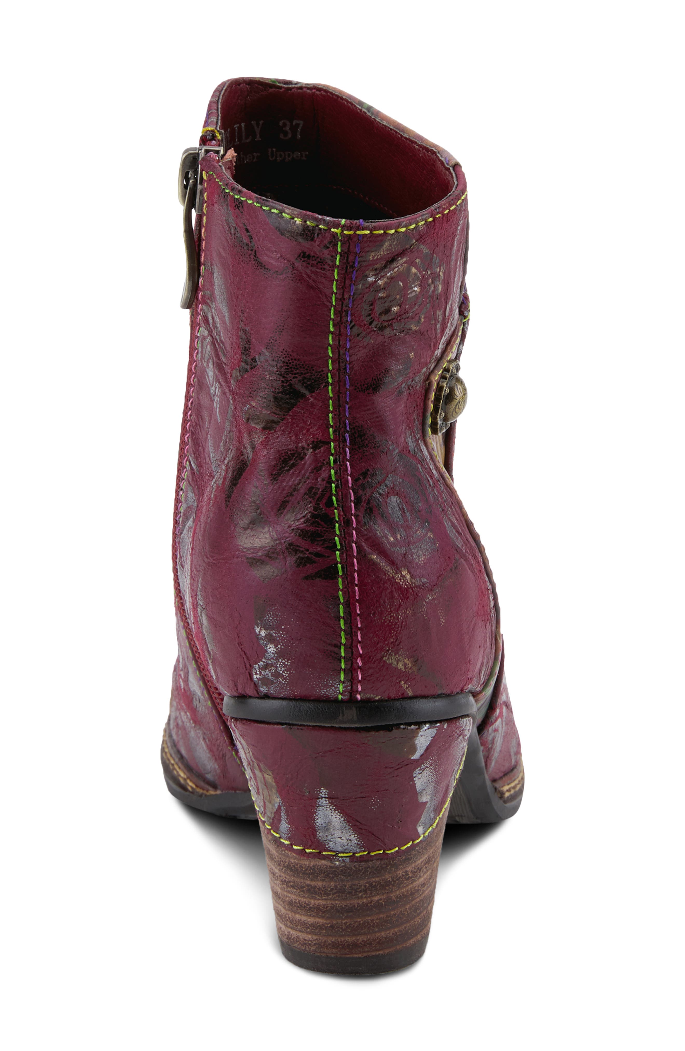 L'Artiste Waterlily Bootie, Alternate, color, BORDEAUX LEATHER/ SYNTHETIC