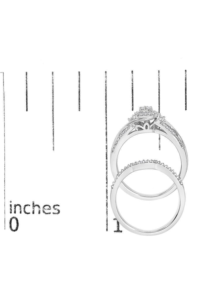 Haus of Brilliance Silver 1/3 Cttw Diamond Bridal Set Ring and Band, Alternate, color, White