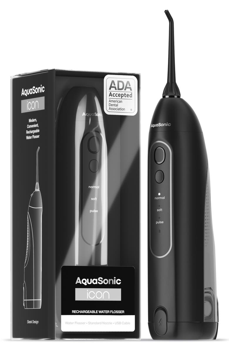 AQUASONIC Icon Onyx Flosser, Main, color, Onyx