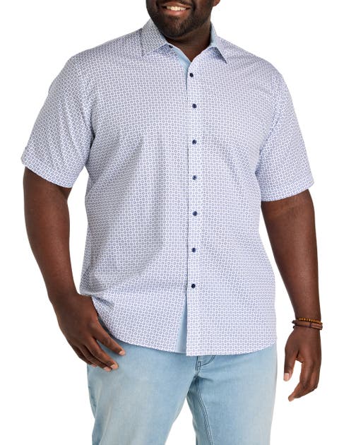 Big & Tall Micro Diamond Print Sport Shirt V2