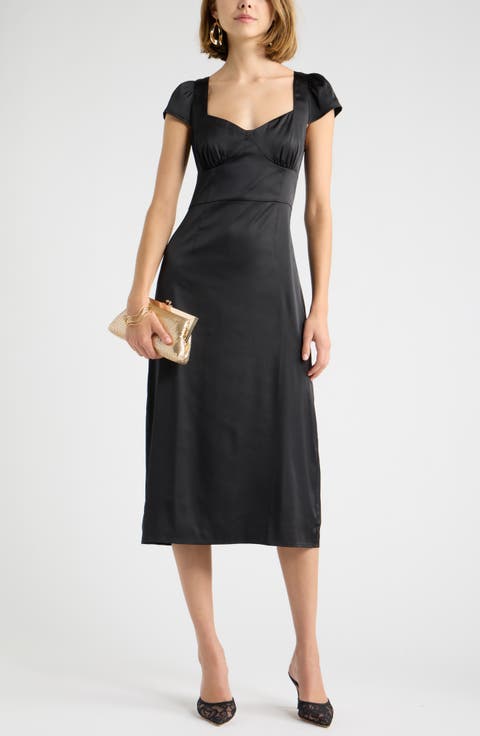 Sweetheart Neck Satin Dress