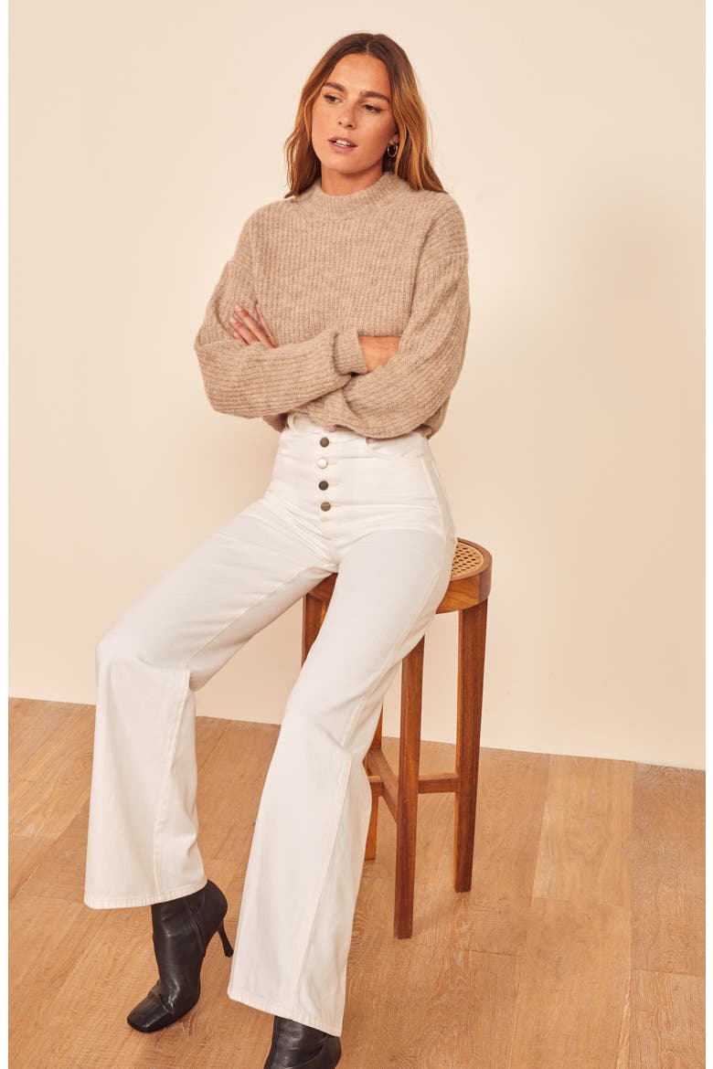 Olive High Waist Jeans, Alternate, color, VINTAGE WHITE