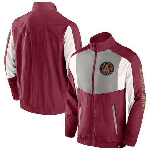 Men's Fanatics Branded  Red Atlanta United FC Net Goal Raglan Full-Zip Track Jacket