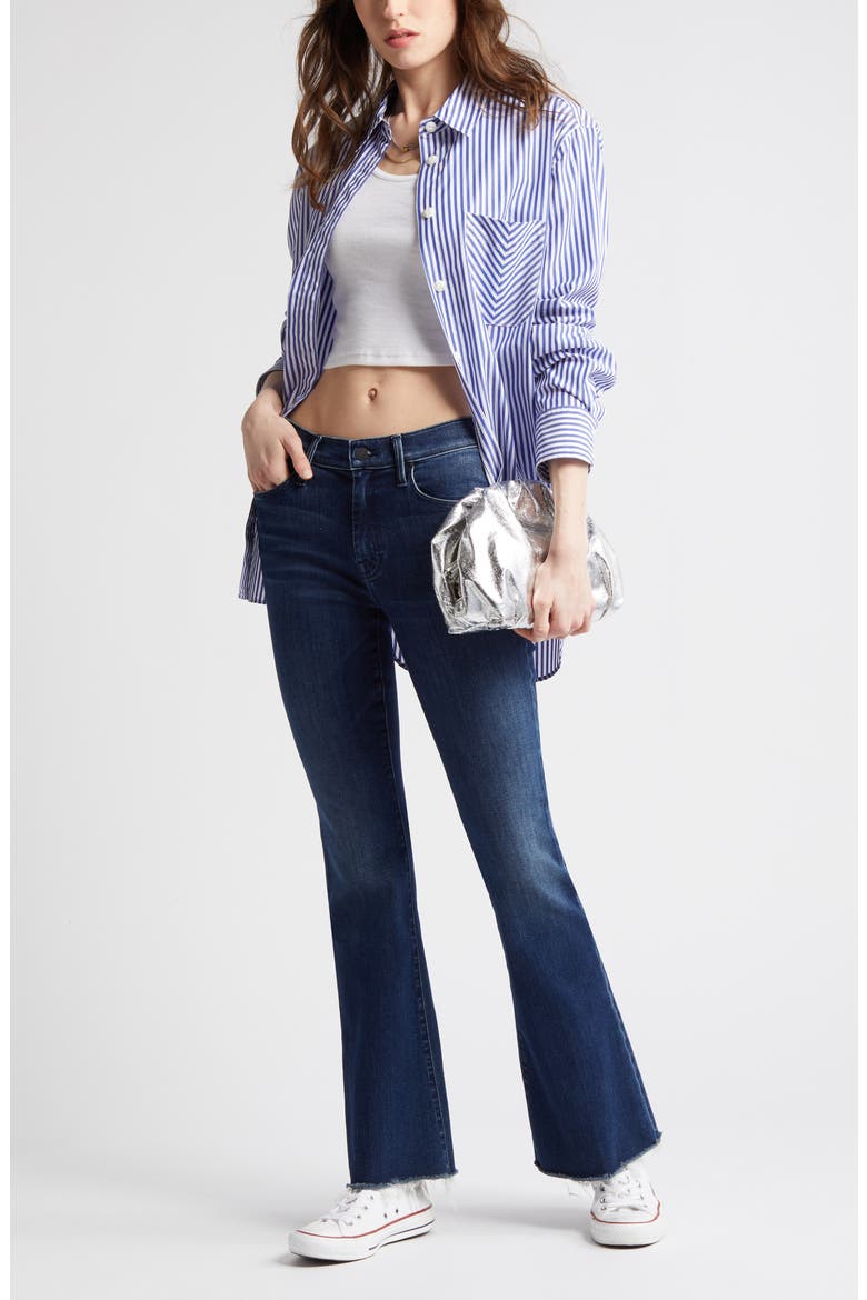Fray Hem Bootcut Jeans, Main, color, MINT CONDITION