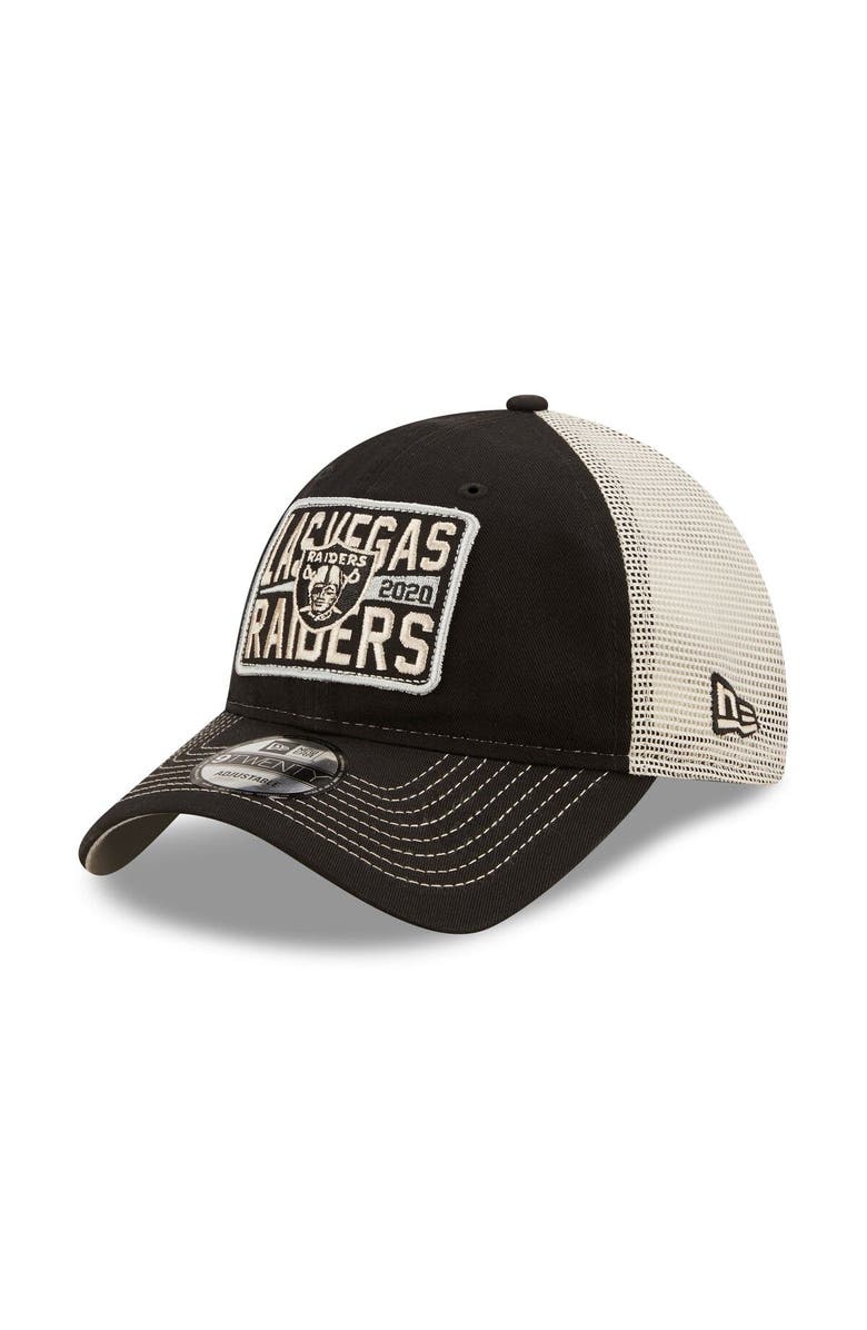 New Era Men's New Era  Black/Natural Las Vegas Raiders  Devoted Trucker 9TWENTY Snapback Hat, Main, color, 