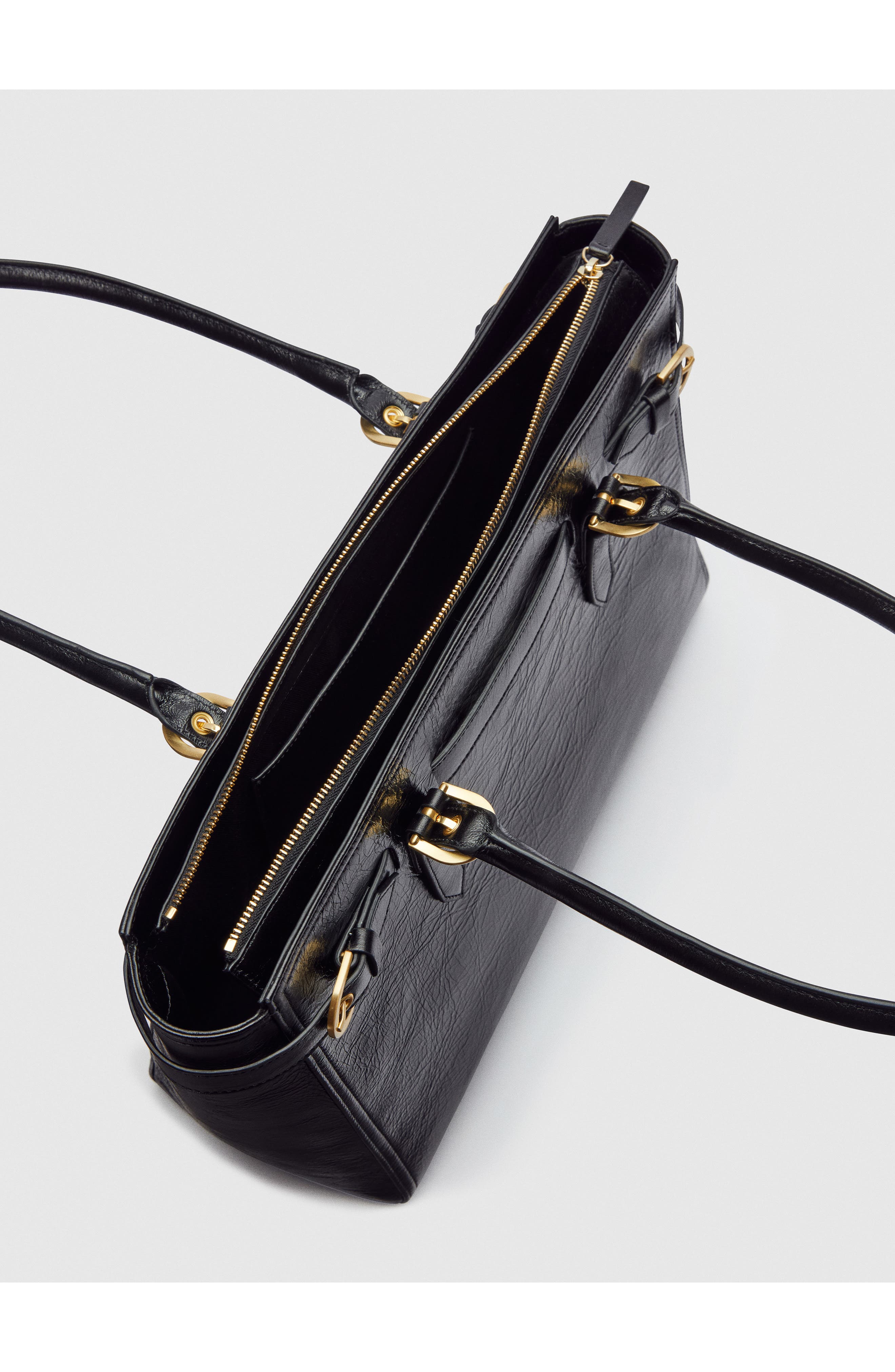 Beatrice Leather Tote, Alternate, color, BLACK LEATHER