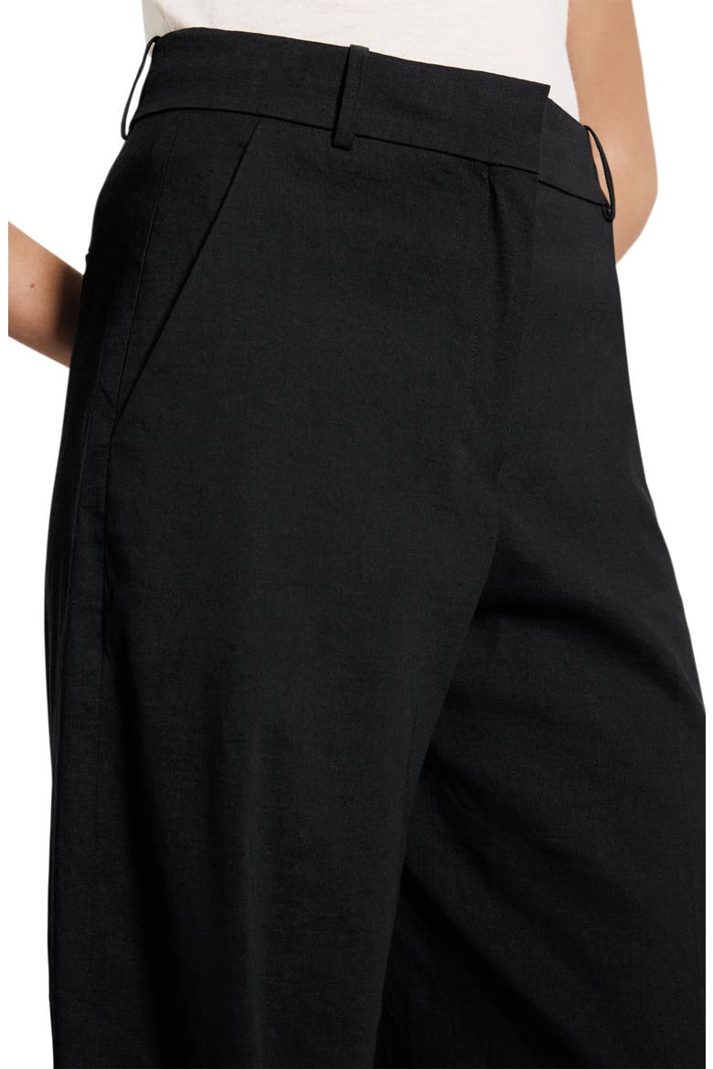 Linen Blend Wide Leg Pants, Alternate, color, BLACK