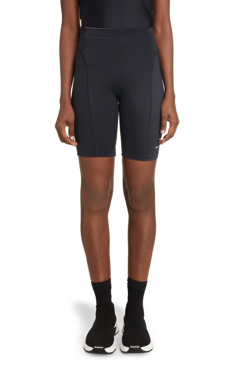 Balenciaga Logo Biker Shorts, Main, color, 