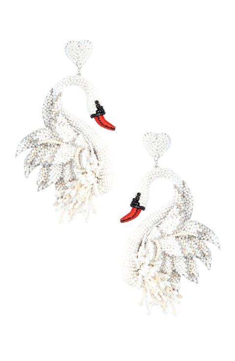 Swan Drop Earrings