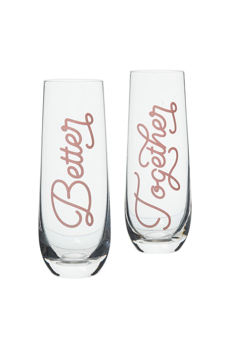 Better/Together Champagne Glass Set of 2 Glass Clear 18 oz, Main, color, Clear