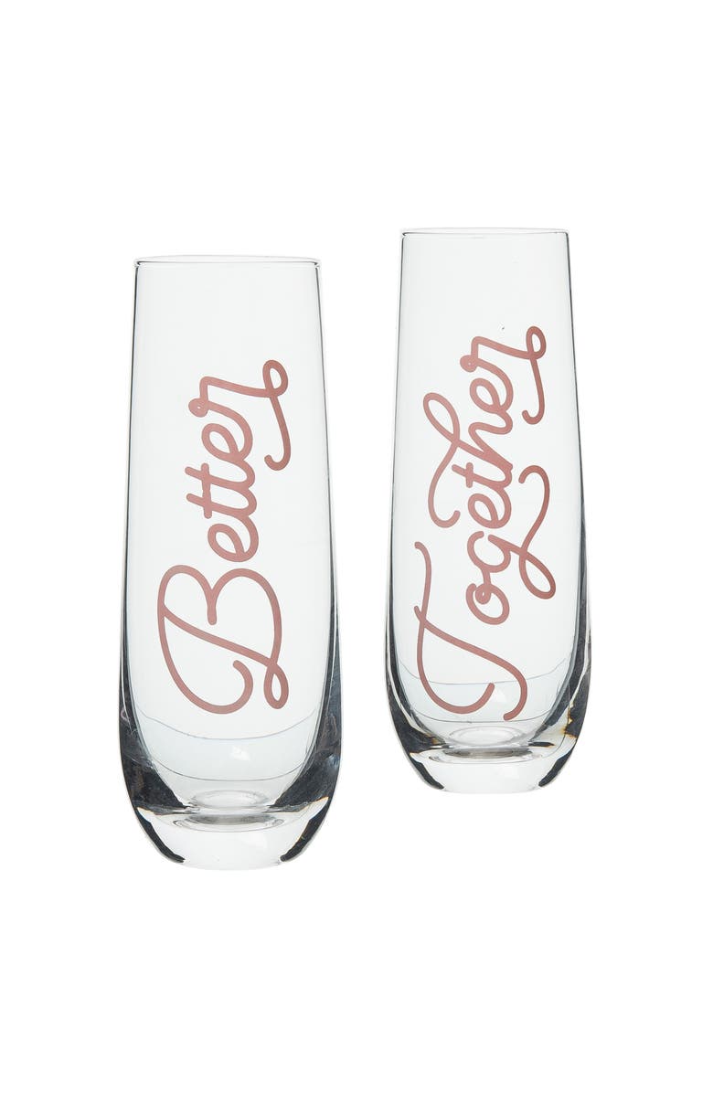 Totalee Gift Better/Together Champagne Glass Set of 2 Glass Clear 18 oz, Main, color, Clear