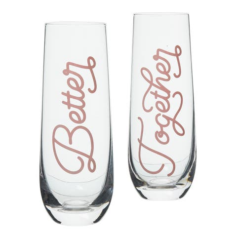 Better/Together Champagne Glass Set of 2 Glass Clear 18 oz