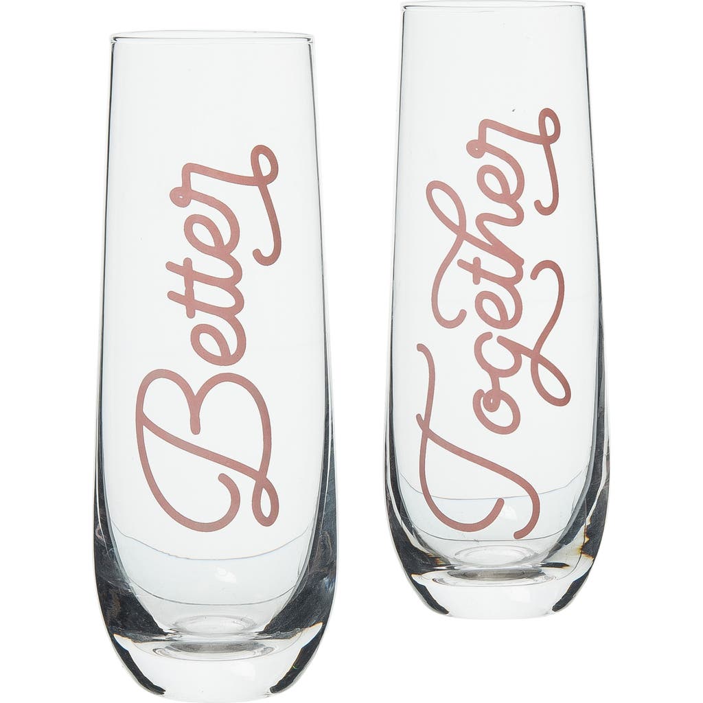 Totalee Gift Better/together Champagne Glass Set Of 2 Glass Clear 18 oz In Transparent