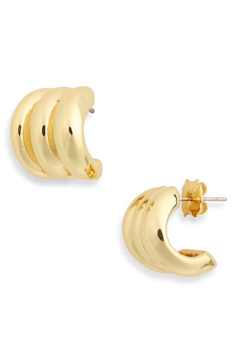 Demi Fine Ridged Stud Earrings