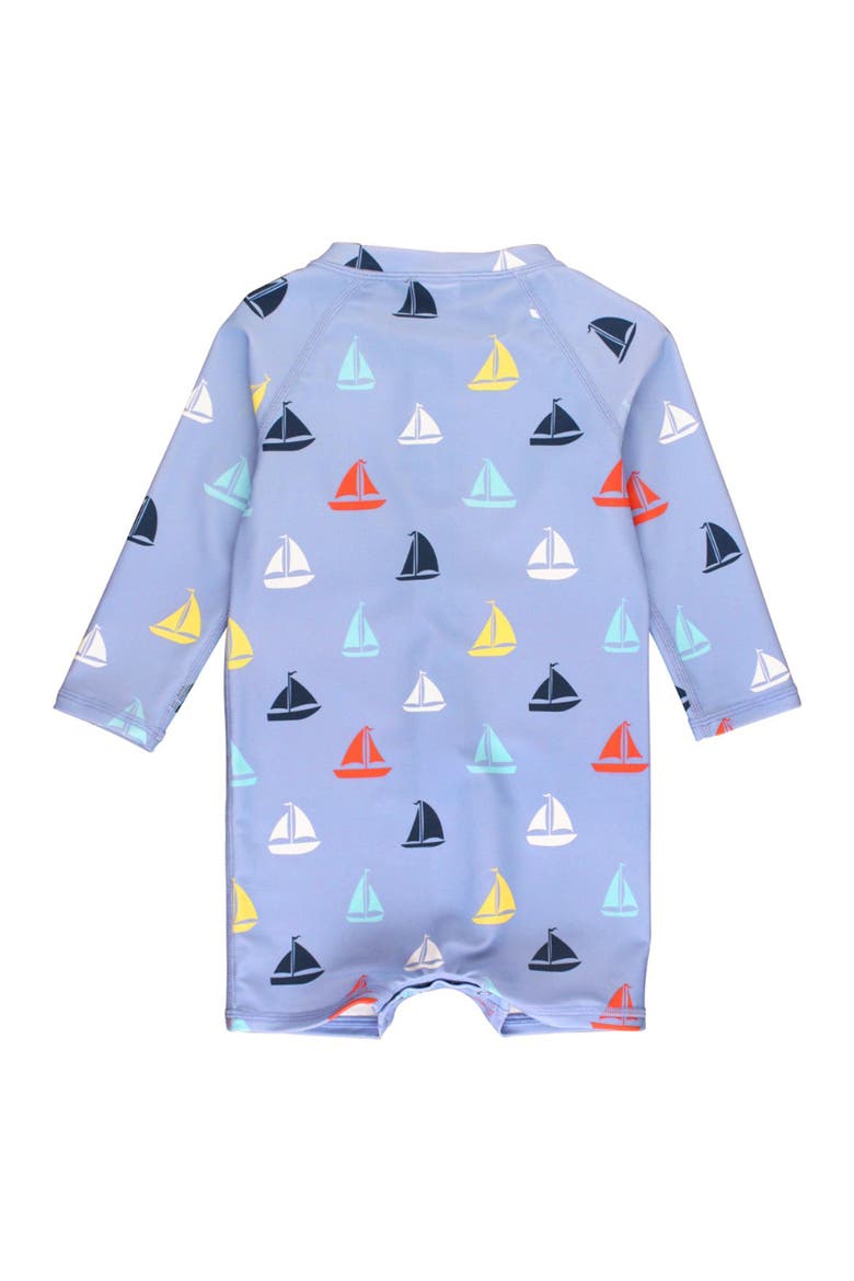 Boys Long Sleeve One Piece Rash Guard, Alternate, color, Down By The Bay