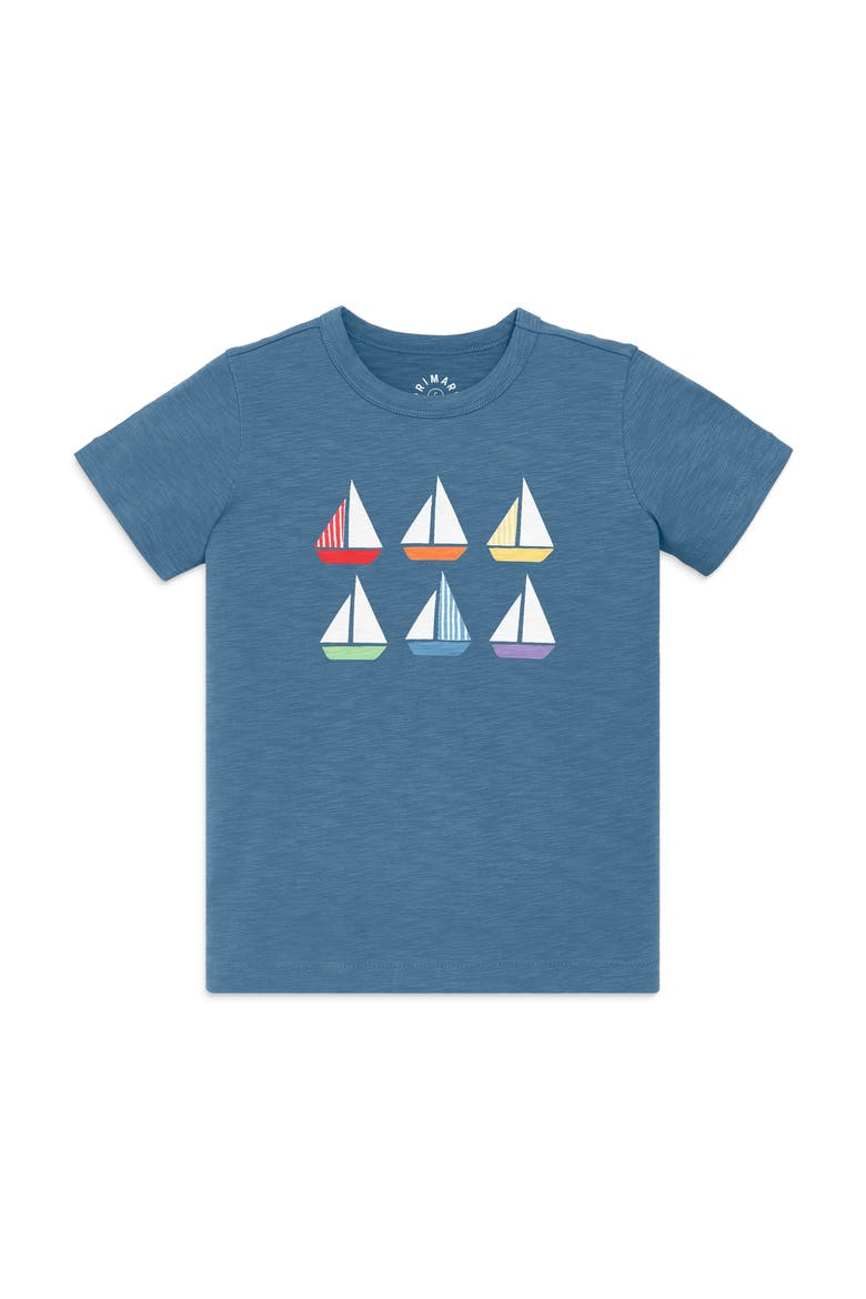 Kids Rainbow Sailboats Tee, Main, color, Moonlight Rainbow Sailboats