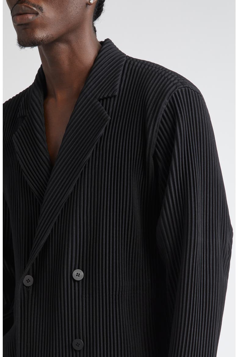Tailored Pleats 1 Double Breasted Jacket, Alternate, color, BLACK