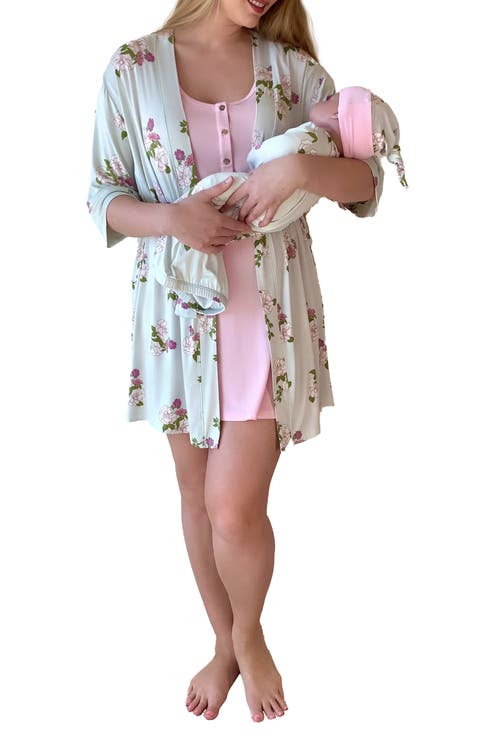 Carolyn During & After 4-Piece Maternity/Nursing Sleep Set for Mom & Baby