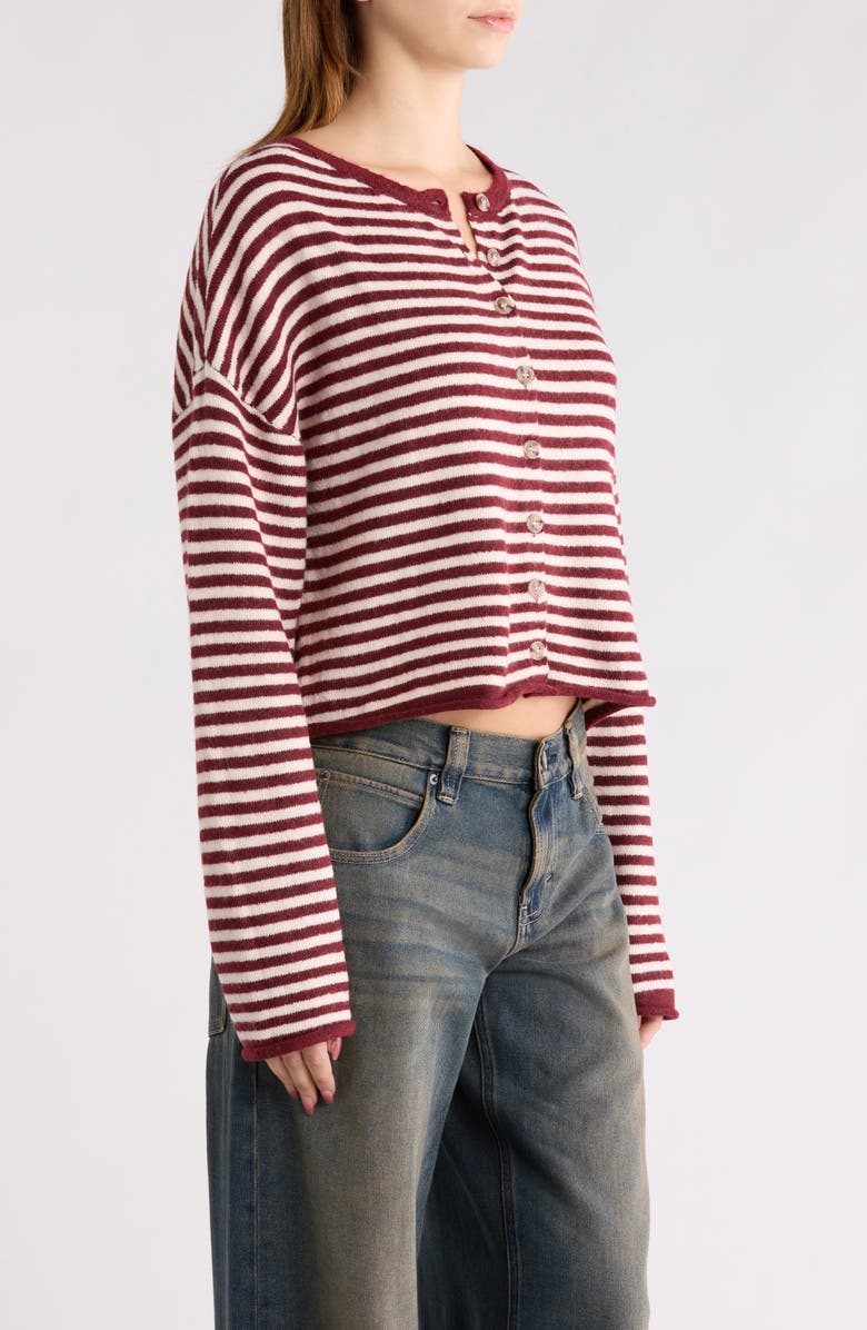 PacSun Georgia Stripe Roll Hem Cardigan, Alternate, color, Stripe