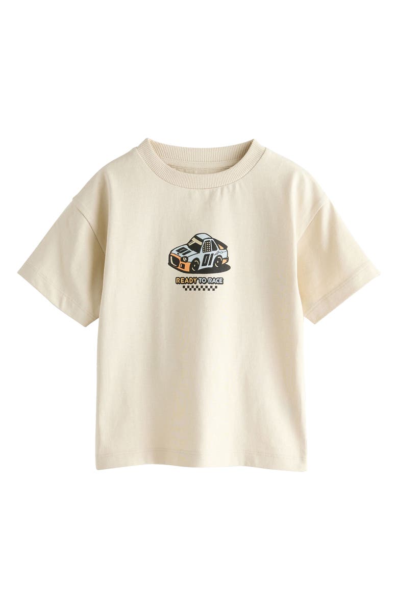 NEXT Kids' Oversize Racing Car Cotton Graphic T-Shirt, Main, color, Neutral