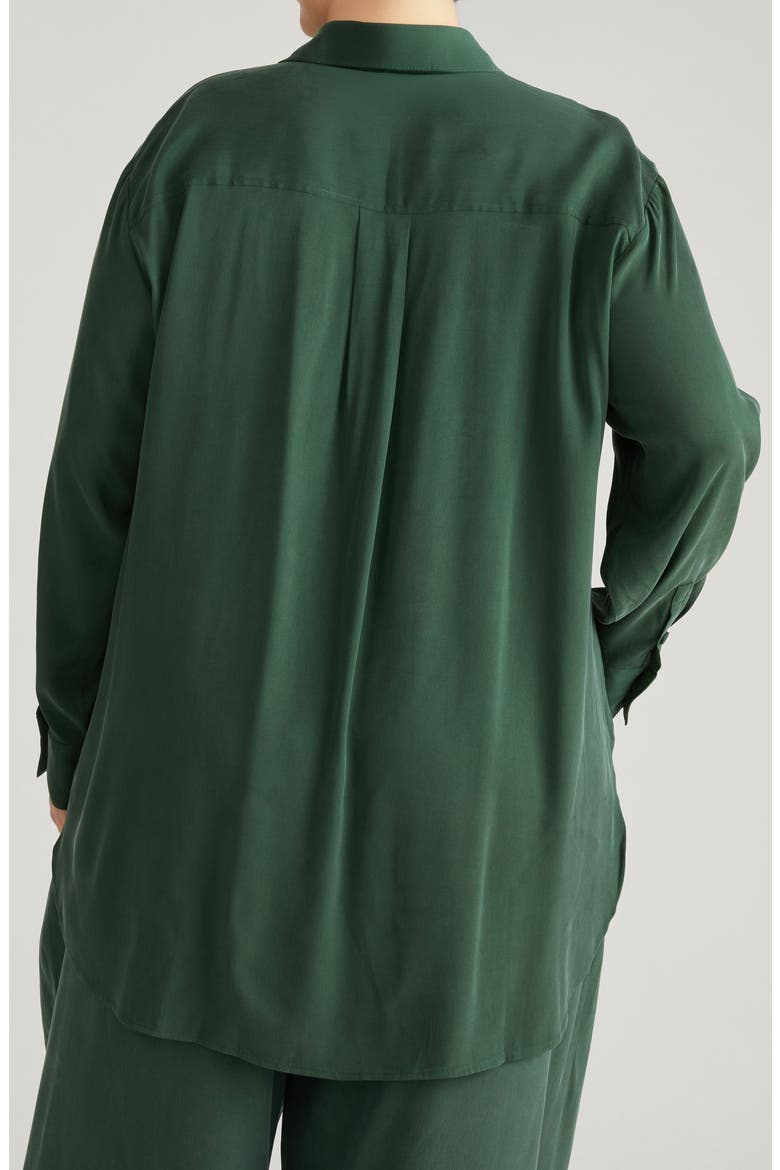 Cooling Oversize Button-Up Shirt, Alternate, color, FOREST GREEN