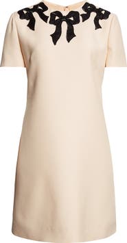 Valentino Beaded Bow Detail Crepe Couture Minidress