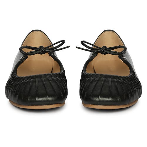 Jelavu Ellie Tied Bow Ruched Ballerina In Black
