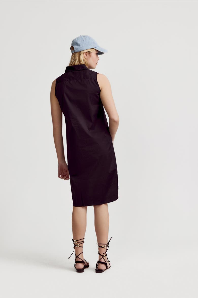 The Sleeveless Shirt Dress, Alternate, color, Black