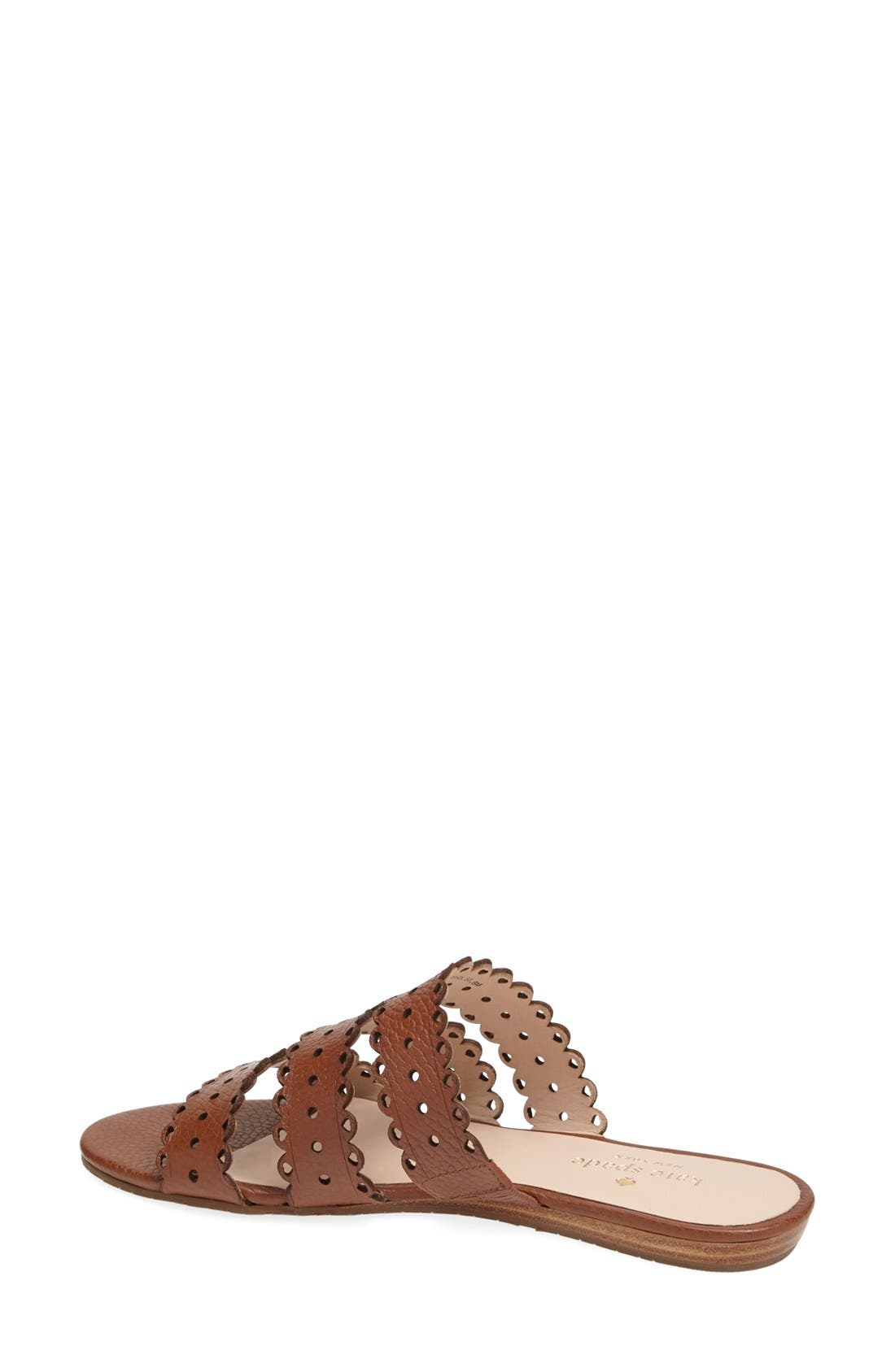 'brittany' leather flat sandal, Alternate, color, LUGGAGE