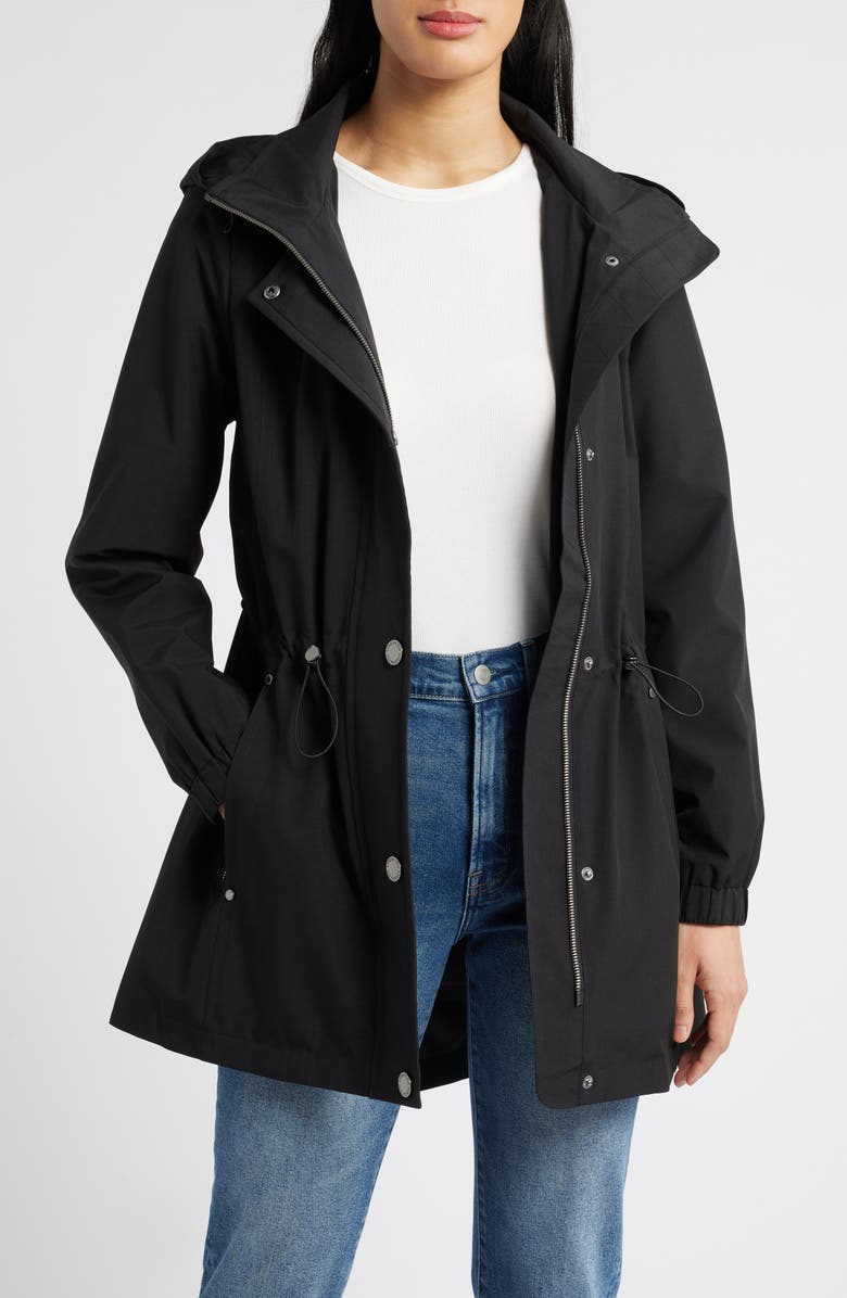 London Fog Hooded Jacket, Alternate, color, Black