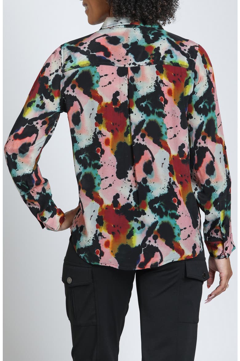 Print Roll Tab Sleeve Button-Up Shirt, Alternate, color, CANYON CLAY MULTI