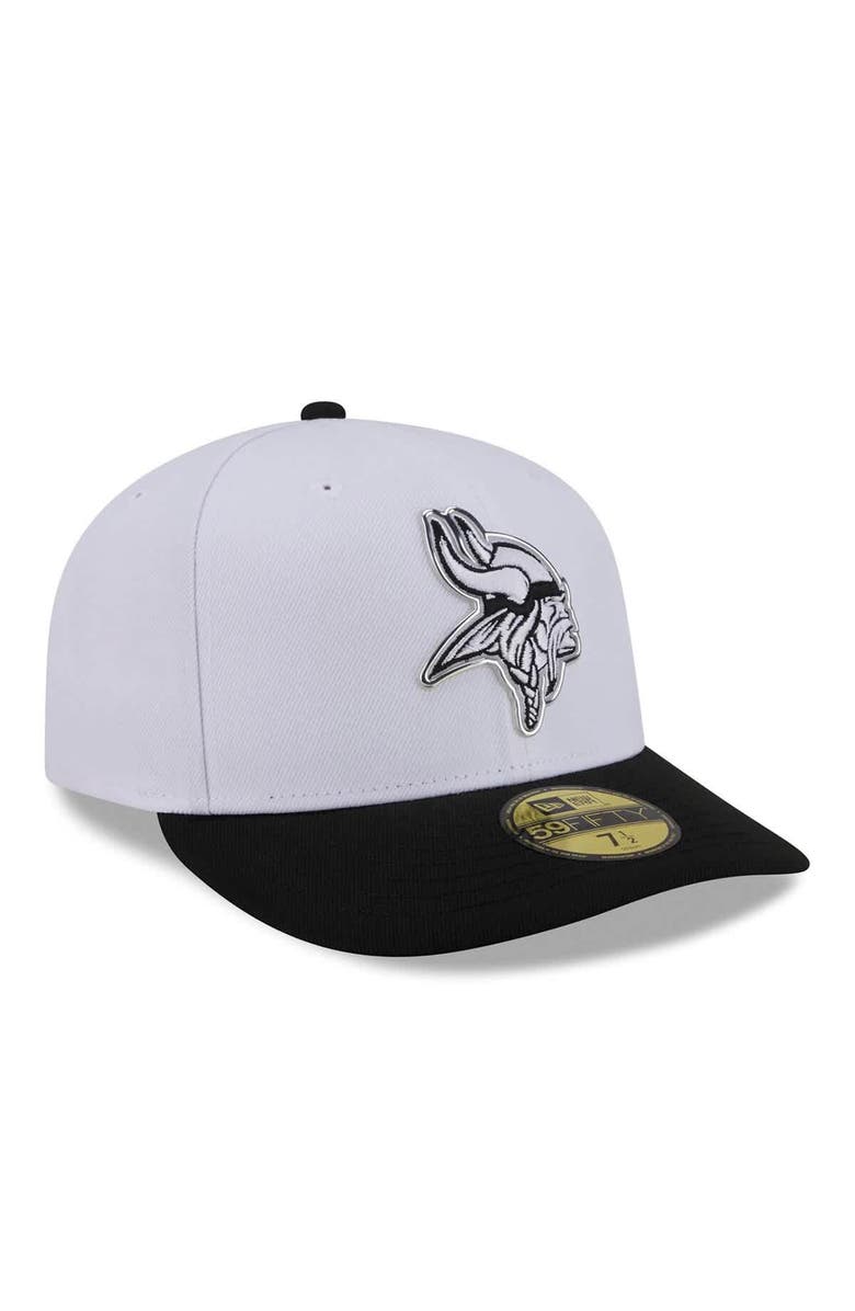 New Era Men's New Era White/Black Minnesota Vikings 2026 NFL Draft Pre-Curved 59FIFTY Fitted Hat, Alternate, color, White