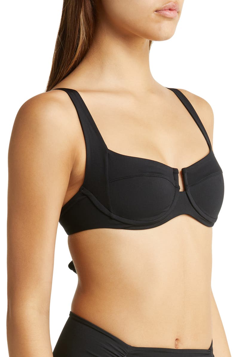 LSPACE L Space Camellia Underwire Bikini Top, Alternate, color, Black