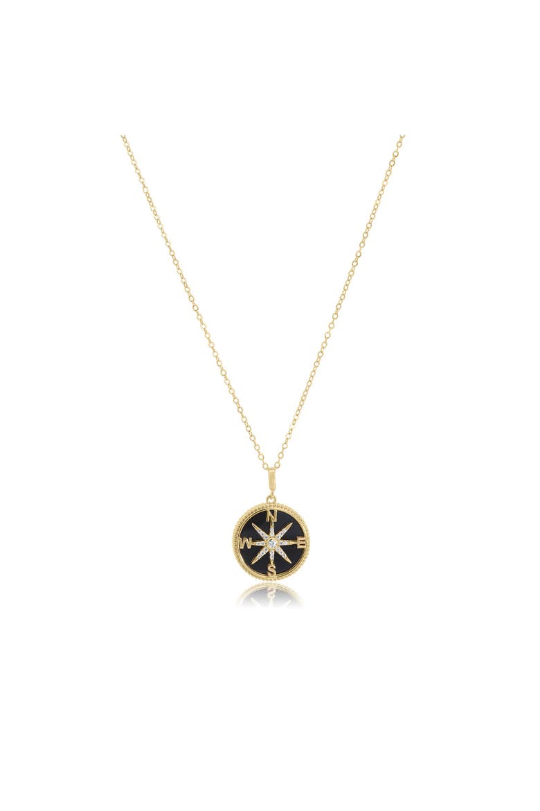 Onyx Compass Necklace, Main, color, Onyx
