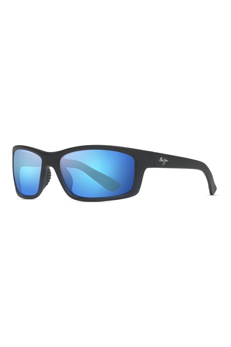 Kanaio Coast 61mm PolarizedPlus2® Rectangular Sunglasses, Alternate, color, MATTE/ BLUE/BLACK STRIPE