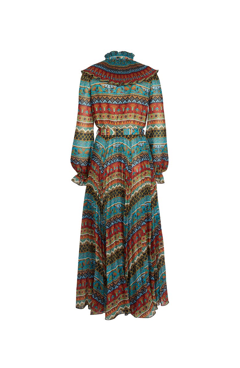 La DoubleJ Nefertiti Midi Dress Giza Placée Turquoise, Alternate, color,