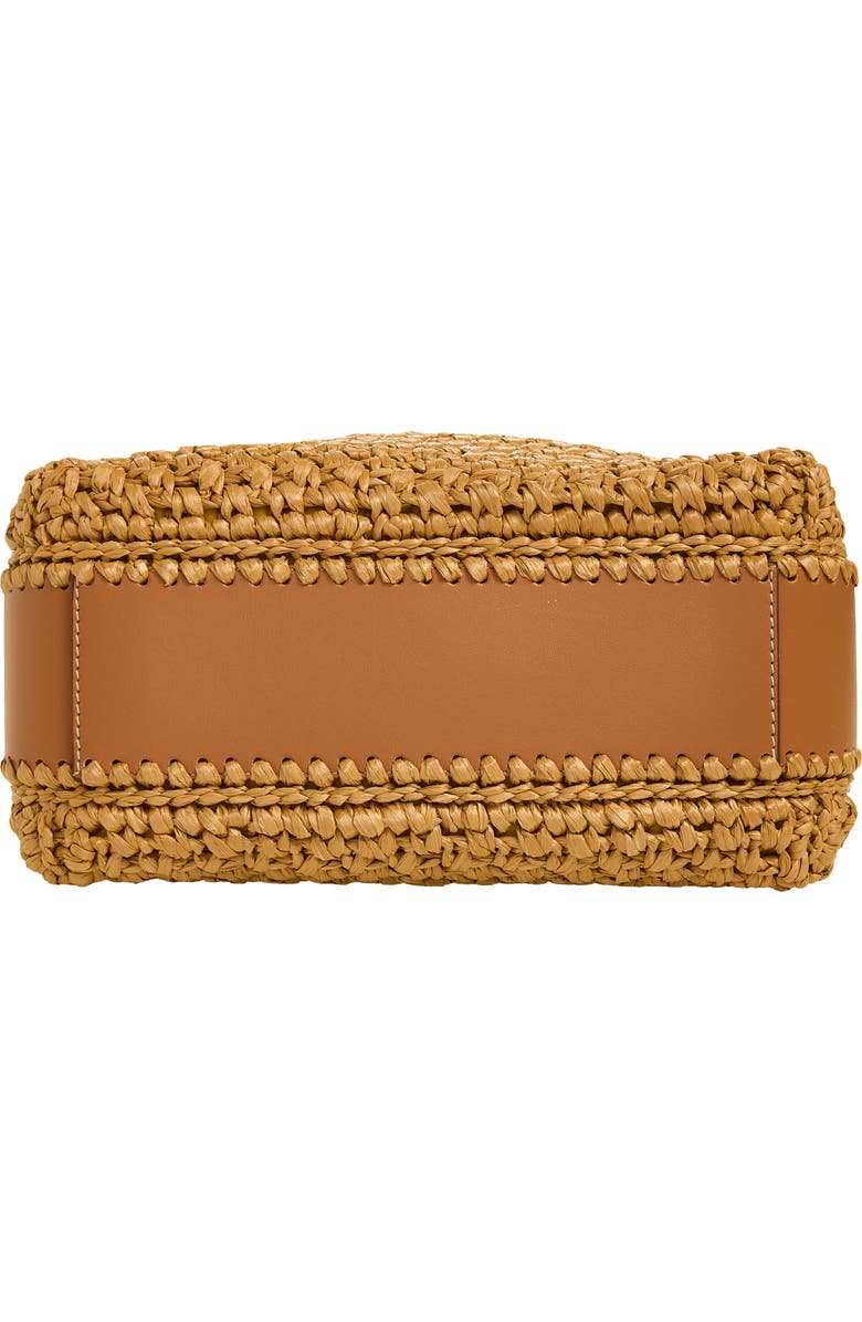 Tod's T Timeless Crochet Raffia & Leather Bucket Bag, Alternate, color, Naturale/ Kenia