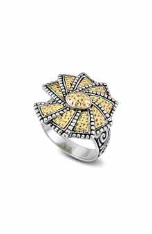 SAMUEL B. Two-Tone Hammered Wheel Ring