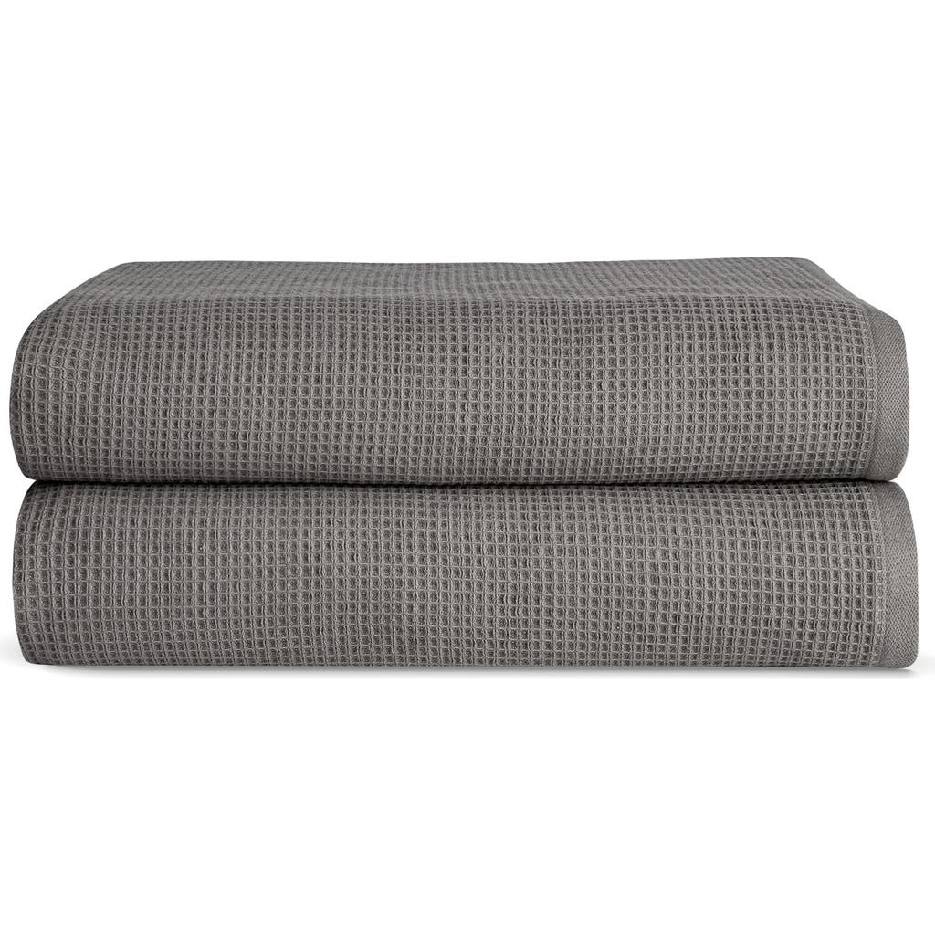 Cozy Earth Waffle Bath Towel In Gray