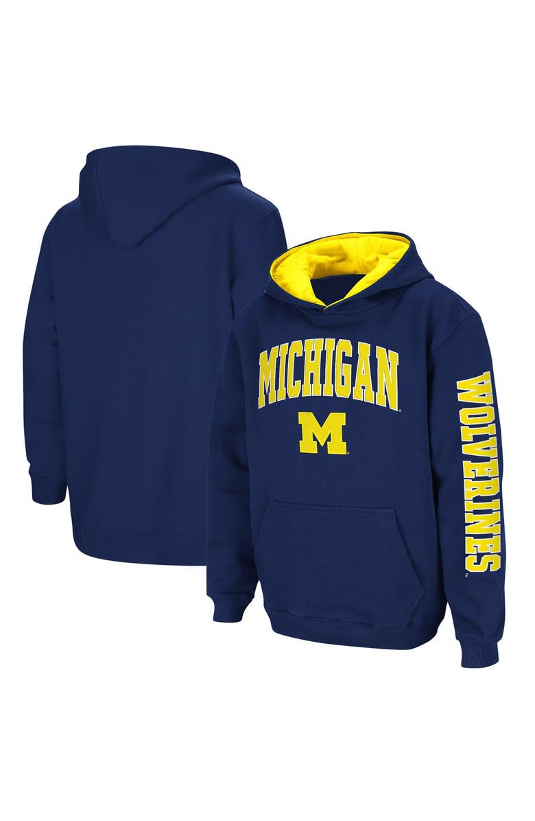 COLOSSEUM Youth Colosseum Navy Michigan Wolverines 2-Hit Team Pullover Hoodie, Main, color, Navy
