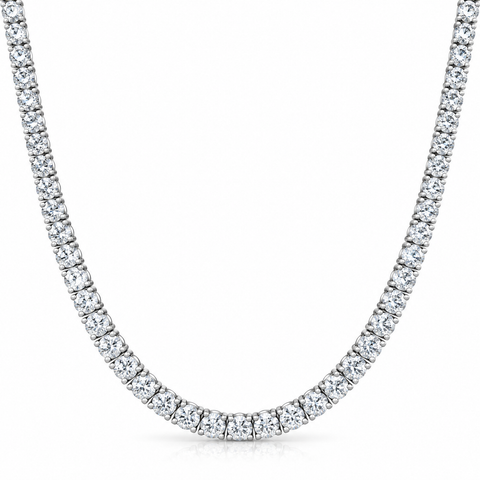 5 - 20ct Platinum Diamond Tennis Necklace 18" Lab Grown