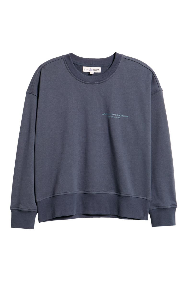 Logo Graphic Sweatshirt, Alternate, color, SMOKY BLUE