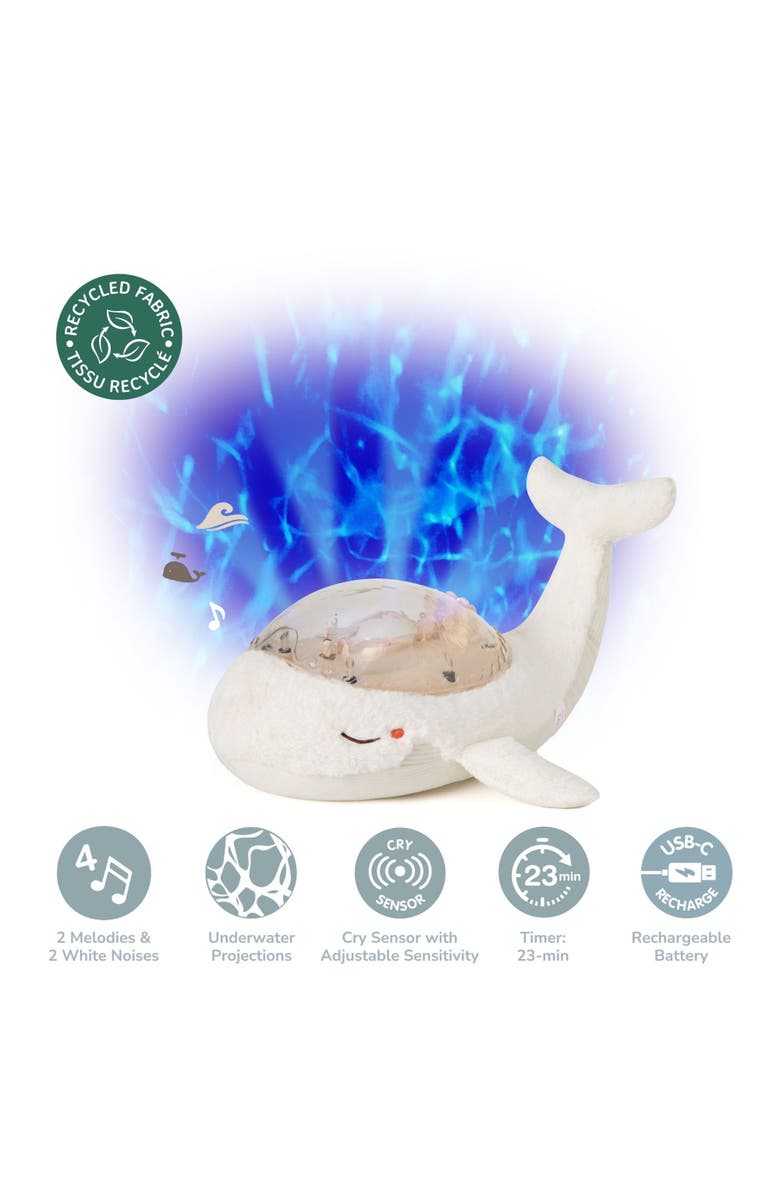 Cloud B Tranquil Whale Eco - Nightlight Projector toy & Soothing Sound Machine for Better Sleep, Main, color, White