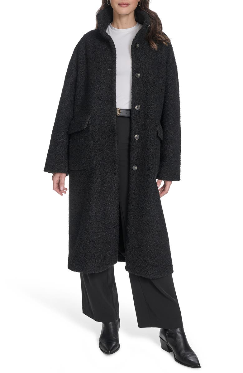 Levi's Bouclé Longline Cocoon Car Coat, Alternate, color, Black