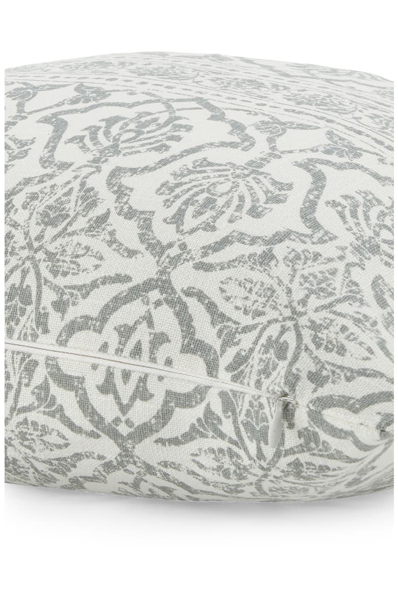 Antique Floral Cotton Throw Pillow, Alternate, color, ARCTIC