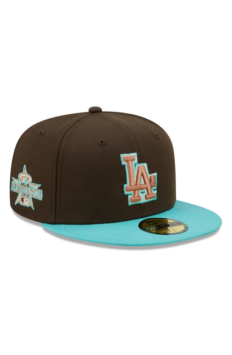 New Era Men's New Era Brown/Mint Los Angeles Dodgers  Walnut Mint 59FIFTY Fitted Hat, Main, color, 